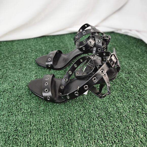 Brian Atwood X Express Grommet Ankle Strap Heeled Sandal Women Size 6 NWT - Picture 2 of 6